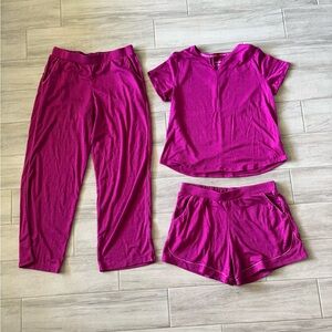 Purple/Magenta Pajama Set, Medium, New